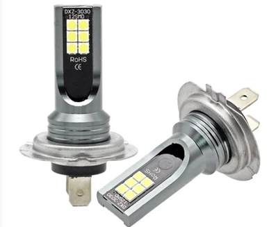 LED лампы H7 12 SMD 3030 6000 K для фар и противотуманных фар комплект 2 шт