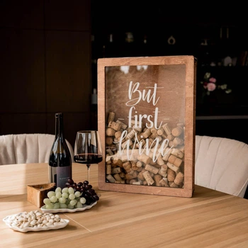 Коробка для винных пробок рaзмeр M (28x41) см цвет пекан подарок для дома But First Wine