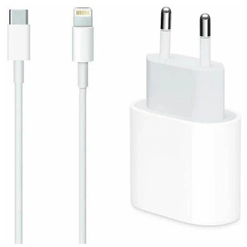 Комплект быстрой зарядки для Apple iPhone, Сетевое зарядное устройство 18W USB-C Power Adapter (Type-C)