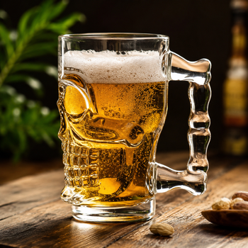 Пивний кухоль Skull Beer Helios 545 мл — скляний кухоль для пива з оригінальним дизайном черепа