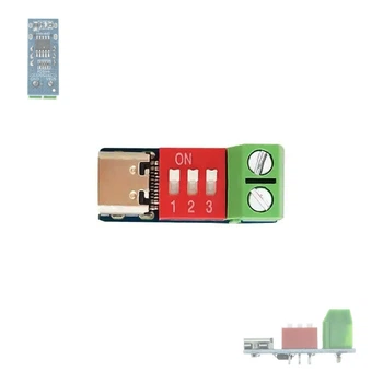 USB Type-C PD/QC триггер модуль 100W на CH224K с DIP-переключателем | Плата принудительного запроса напряжения 5V-20V