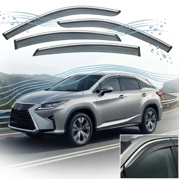 Дефлектори вікон вітровики Benke для Lexus RX 2016- Хром Молдинг Із Нержавіючої Сталі 3D (BLXRX1623-W/S)