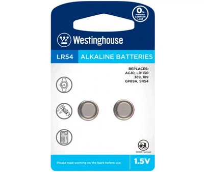 Батарейка лужна Westinghouse Alkaline таблетка LR54 2 штуки упаковка блістер 2/48