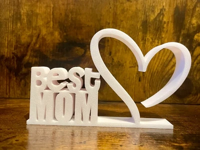 Статуетка-напис best mom із серцем на подарунок для мами. Aivory