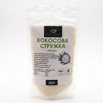 Кокосовая стружка (Медиум) 250 грамм - GreenFood