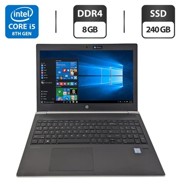 Ноутбук HP ProBook 450 G5 / 15.6" (1920x1080) IPS / Intel Core i5-8250U (4 (8) ядра по 1.6 - 3.4 GHz) / 8 GB DDR4 / 240 GB SSD / Intel UHD Graphics 620 / WebCam б/у
