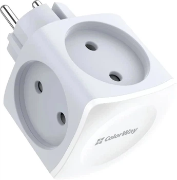 Розгалужувач електричний СolorWay (четверник) 16A/3680W(Max) білий