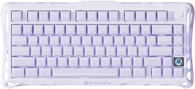 Механічна бездротова (Bluetooth + 2,4G) клавіатура з HOT SWAP GravaStar Mercury K1 80keys, УКР/АНГЛ Lavender Purple/Фіолетовий (GSK1_PL)