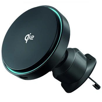 Автомобильный держатель с беспроводной зарядкой Proove Light Circle Qi2 15W black