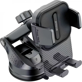 Автомобильный держатель Proove Carbon Clamp Suction Type Car Mount black