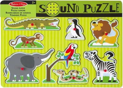 Пазл дерев'яний Melissa & Doug Зоопарк зі звуками 8 елементів 50215 (0000772007276)