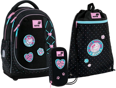 Набор Kite Pretty Kitty рюкзак + пенал + сумка для обуви Черный (SET _ K26-724S-1)