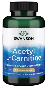 Suplement diety Swanson Acetyl L-Carnitine 500 mg 100 kapsułek (87614116495)