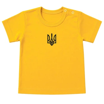 Футболка детская кулир Арлекин Тризуб 206-022 52 80 см Жёлтая