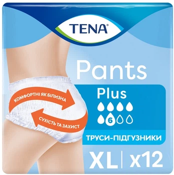 Урологічні труси-підгузки для дорослих Tena Pants Plus XL 12 шт (7322542545775)