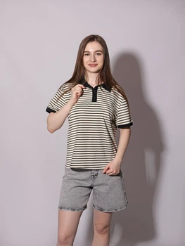 Поло жіноче OneSize Чорно-білий (710777-OneSize)