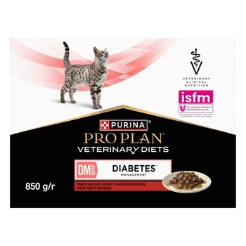 Вологий корм для котів Pro Plan Veterinary Diets Diabetes Managment pouch 85 г*10 шт яловичина