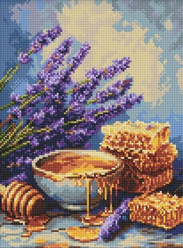 Алмазна мозаїка "Лаванда та мед" 30*40см, в термопакете, ТМ Ідейка