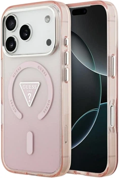 Чохол Guess IML Gradient Triangle Logo MagSafe для iPhone 17 Pro розовий (GUE004852)