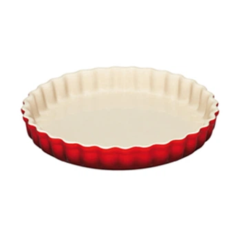 Блюдо круглое волнистое для запекания 32 см, бордовое Le Creuset