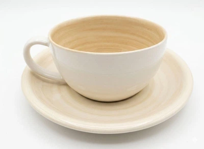 Чашка з блюдцем IDEAL Ceramic, 250 мл, спіраль коричнева