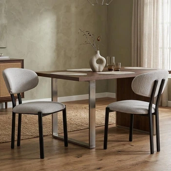 Комплект з 2-х обідніх стільців Tomas Marble linen black base