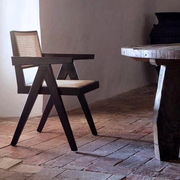 Обідній стілець з підлокітниками Luxe Black wood