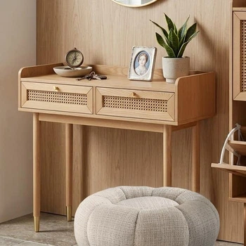 Консольний стіл 2 ящика Solana, Natural wood