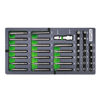 Набор бит 10мм HEX, TORX, SPLINE 40ед. (В ложементе, тип А) GEA0401 TOPTUL