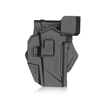 Тактическая пластиковая кобура Amomax для пистолетов Glock 17 / 19 с кнопкой фиксации (черная)