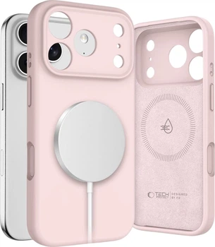 Etui na smartfon Tech-Protect Silicone Magsafe do Apple iPhone 17 Pro Pink Pearl (5906302330232)