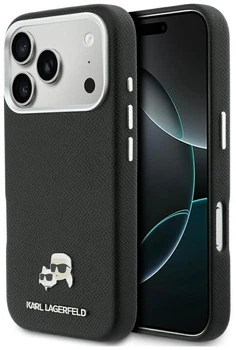 Чохол Karl Lagerfeld Karl & Choupette Head Pins Saffiano MagSafe для iPhone 17 Pro Max Black (KF002905)