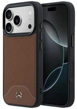 Чохол Mercedes Leather Wood Effect and Curve MagSafe для iPhone 17 Pro camel (Mer008796)