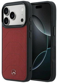 Чохол Mercedes Leather Mesh with Bow Line MagSafe do iPhone 17 Pro Red (Mer008800)