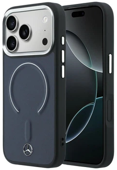 Чехол Mercedes Leather 3D MagSafe для iPhone 17 Pro Синій (Mer008805)