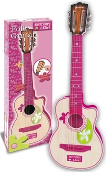 Gitara dla dzieci Bontempi drewniana 6-strunowa 70 cm Różowa 207071 (47663240954)