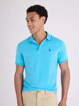 Поло длинное мужское U.S. Polo Assn 11C578-9800A(Aquarius Blue) M Голубое (786662634653)