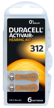 Батарейка Duracell 312 6 шт