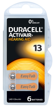 Батарейка Duracell DA13 1.45В 6 шт