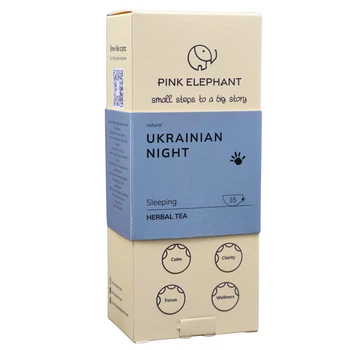 Чай для спокойного сна с мятой и мелиссой для сна Ukrainian Night 50 г Pink Elephant