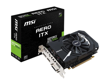 Відеокарта GeForce GTX 1050 Ti 4GB MSI Aero ITX (GTX 1050 Ti AERO ITX 4G OCV1) Б/В