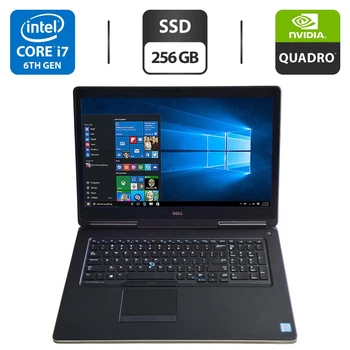 Мобільна робоча станція Dell Precision 7710 / 17.3" (1920x1080) IPS / Intel Core i7-6920HQ (4 (8) ядра по 2.9 - 3.8 GHz) / 16 GB DDR4 / 256 GB SSD / nVidia Quadro M5000M, 8 GB GDDR5, 256-bit / WebCam б/в