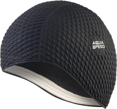 Шапочка для плавания AQUA SPEED Bombastic Junior, для длинных волос, латексна, черная, универсальный размер OSFM (290-07)