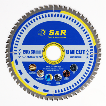 Диск пильный универсальный S&R UniCut Meister FWF 190х30х2,4 мм (245060190)