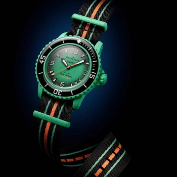 Наручний годинник Blancpain x Swatch Bioceramic Scuba Fifty Fathoms Indian Ocean SO35I100