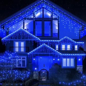 Светодиодная световая завеса 300 LED светодиодных сосулек для улицы Синего а 1.5 Generic (LKS-300-N)
