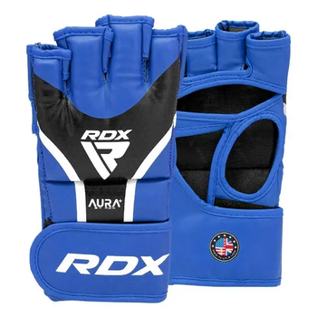 Рукавички для ММА RDX AURA PLUS T-17 розмір M, синьо-чорні