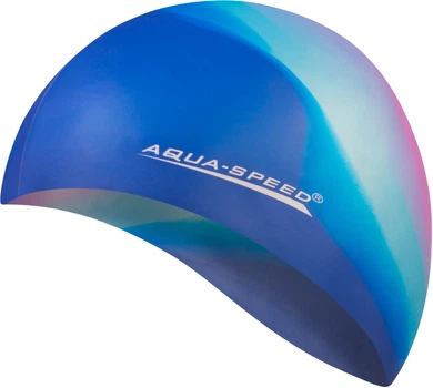 Шапочка для плавания AQUA SPEED Bunt, силиконовая, разноцветная, универсальный размер OSFM (113-40)