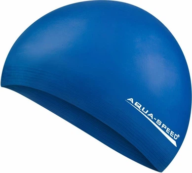 Шапочка для плавания AQUA SPEED Soft Latex, латексна, синяя, универсальный размер OSFM (122-02)