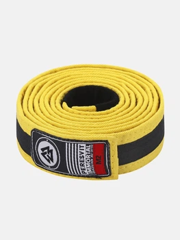 Детский пояс для БЖЖ Kids BJJ Gi Belt Yellow Black Stripe M1 Цвет Черный (501280-933-M1)